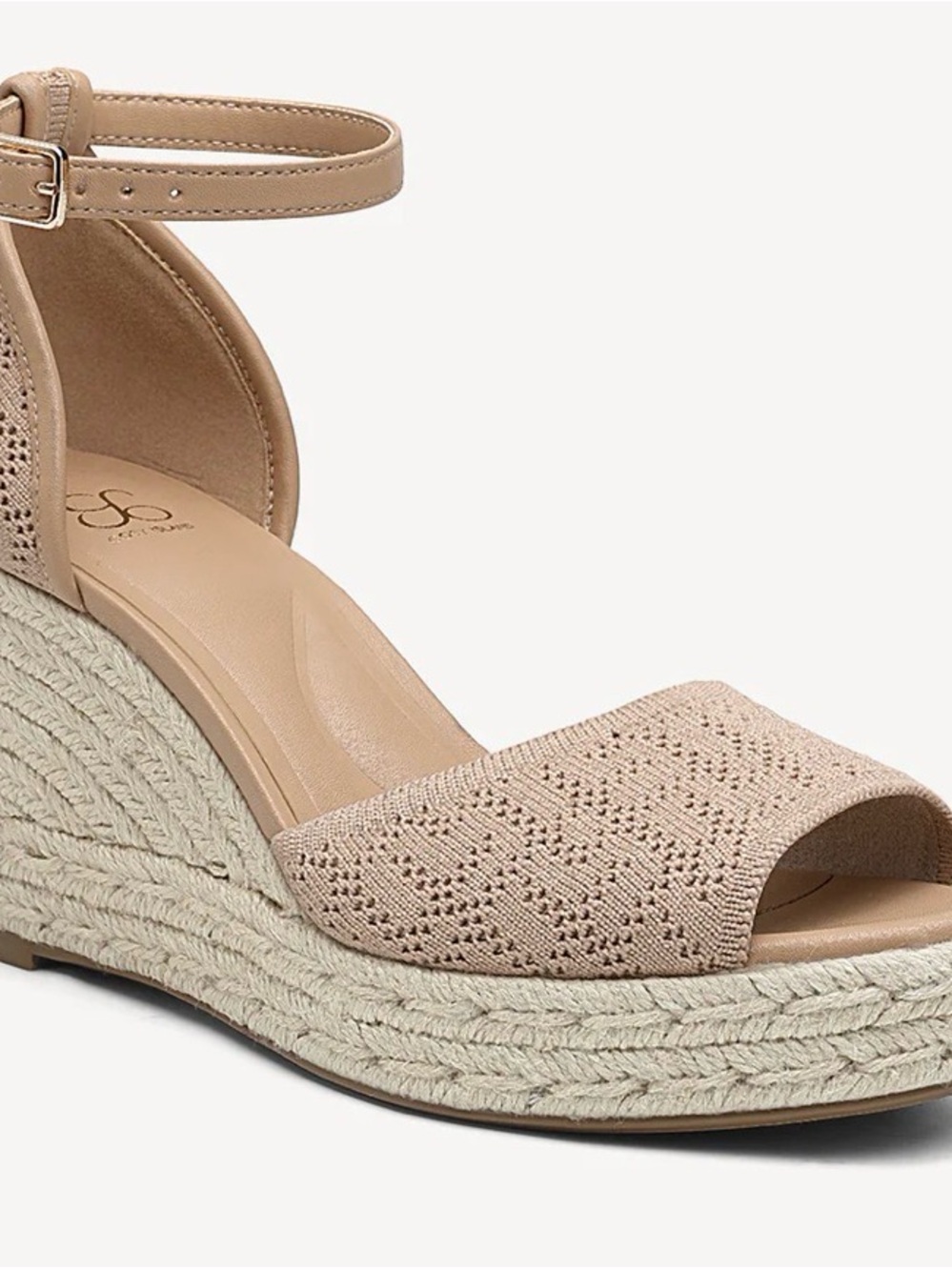 Cozy Island Commute Beige Knitted Espadrille Wedge Sandals - Women 7.5